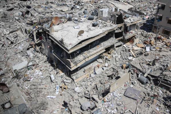 The devastated area around the Al-Shifa hospital. — AFP pic